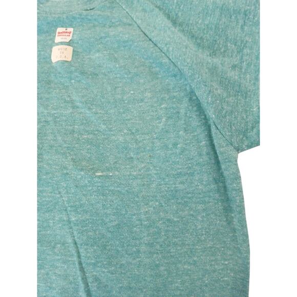 Vintage 1970s 1980s Healthknit USA Made XL TEAL Short Sleeve MUSCLE Sweatshirt - Picture 9 of 16